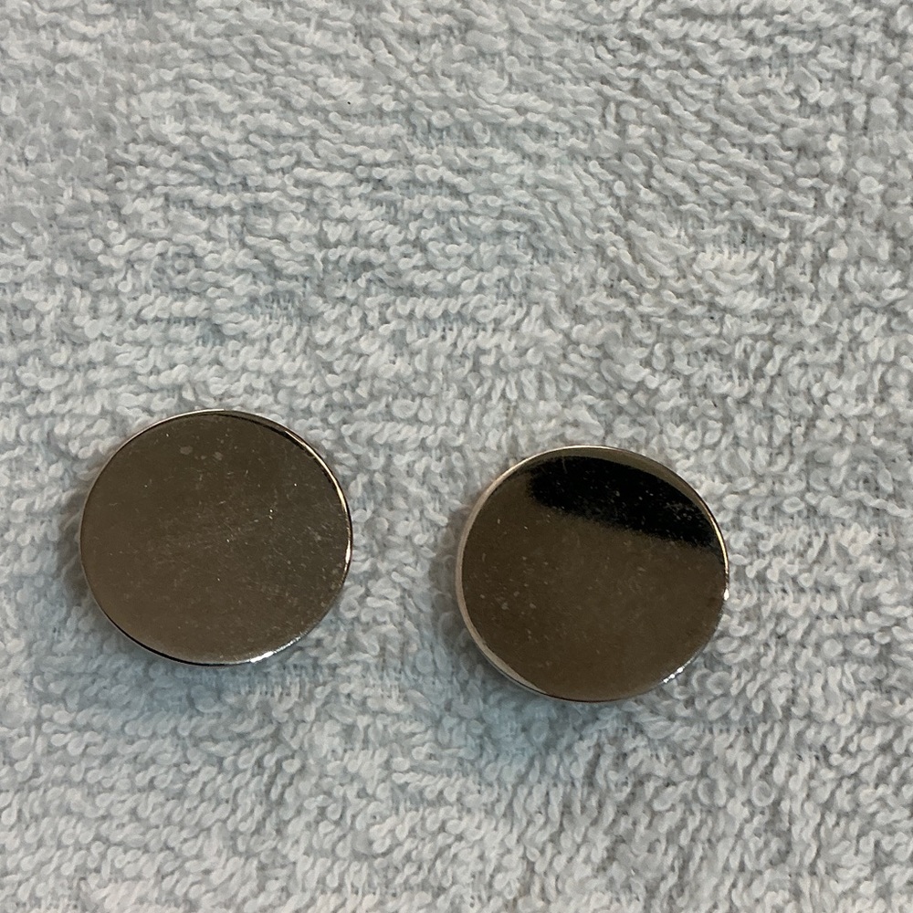 🌼Vintage🌼 Silver Round Disc clip-on Earrings - Classic Minimalist